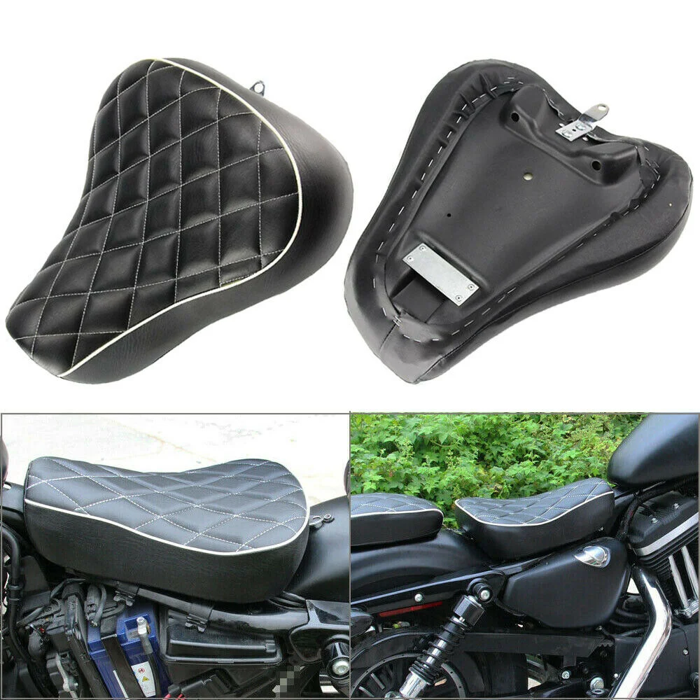 

Motorcycle Black Diamond Front Driver Rider Solo Seat For Harley Sportster 883 1200 Custom 1100 XLH1100 Roadster XLS 1983-2003