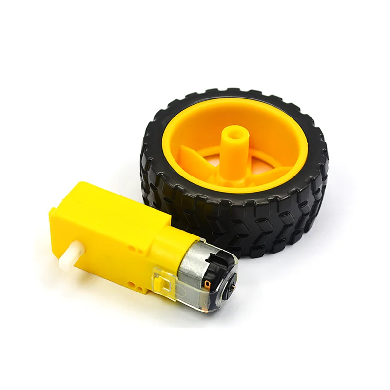 Rueda de Motor TT de 65mm, Motor TT para chasis de coche 2wd/4wd, neumático de plástico de coche inteligente, Motor magnético fuerte RC para modelo de Robot TT de juguete