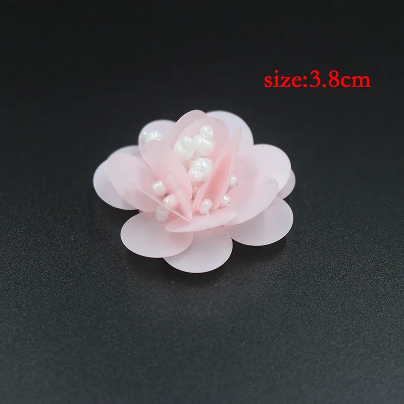 Handmade beaded 3D flower cloth patch multicolor wedding decoration applique diy accessories clothes bag cap shoes flower