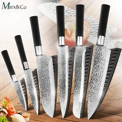 Kitchen Knife Chef 7CR17 440C Stainless Steel Non Stick Blade Bread Slicer Utility Santoku 3.5 5 7 8 Inch 1 to 6 Pieces Set