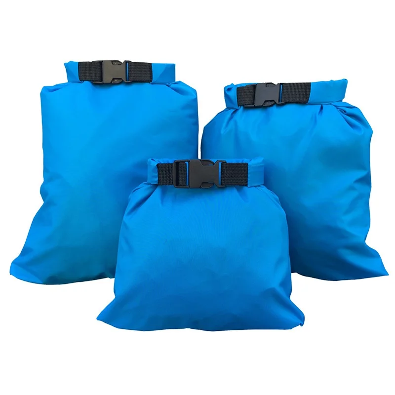 3Pcs Dry Bag Nylon Ultralight Drifting Swimming Debris Clothes Sleeping Bag Storage Bag Waterproof Swimming Camping Sport Bag