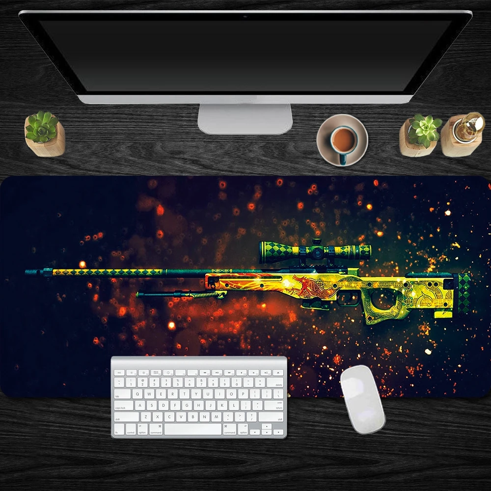 

900*400mm CS GO Gaming Mouse Pad Gamer XL Large Grande Mousepad Gun AWP Rubber Computer XXL Mause Pad Laptop Desk Mat For CSGO