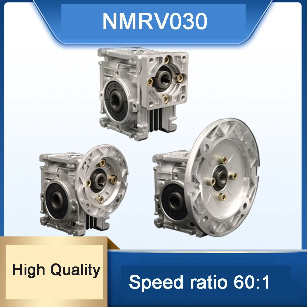 

NMRV030 Gear Ratio 60:1 Worm Reducer 9mm or 11mm Input Shaft RV030 Worm Gearbox Speed Reducer for NEMA 23 Motor