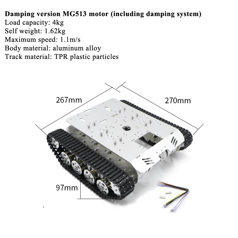 Goedkoopste 8Kg Grote Belasting Schok Absorberen Rupsbanden Robot Tank Auto Chassis Smart Voertuig Voor Arduino Met 12V Metalen Encoder Motor