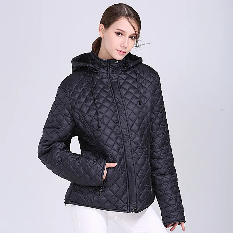 

2021 Newest fashion women winter jacket outdoor windproof warm female spring winter parkas grid women's short coat