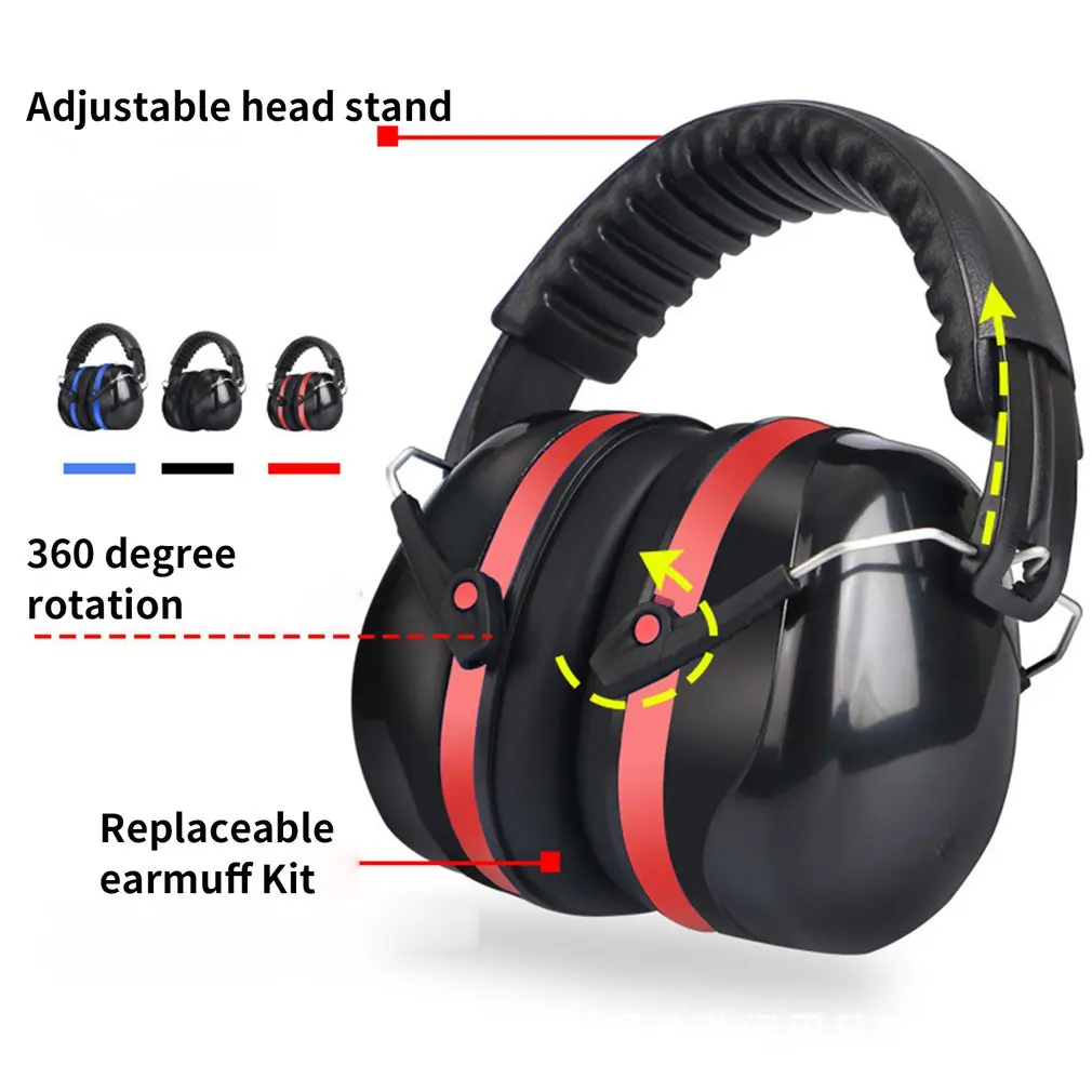 Strengthen soundproof earmuffs anti-noise headphones shooting sleep learning mute earmuffs drum protection headphones