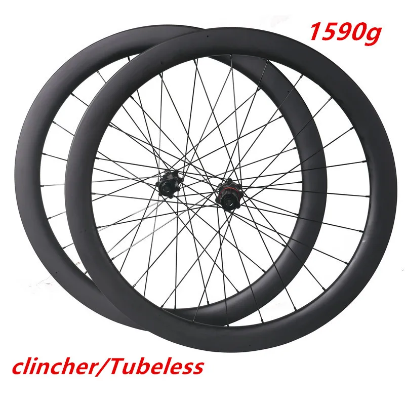 700C  Bike T1000 Carbon Wheelset Road Disc Brake 6 Bolt Center Lock Straight Pull 38/50/60mm Wheels