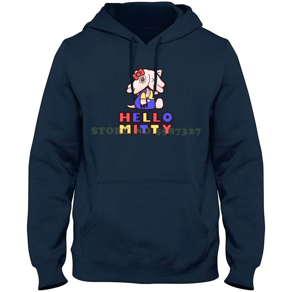 Hello Mitty 100% Pure Cotton Hoodie T-Shirt Anime Cute Kawaii Made In Abyss Chibi Mitty Primary Colors Doodle Cat Body Horror