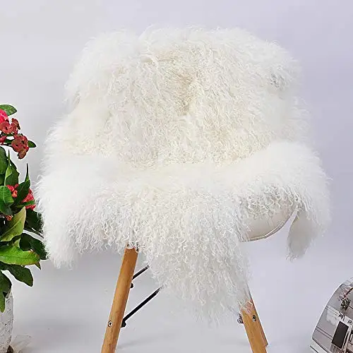 Large Long Wool Pile Sheepskin Rug Luxurious Lambskin Rug Genuine Sheepskin Rug Sheep Curly Fur Sheepskin shag Rug Curly Carpet