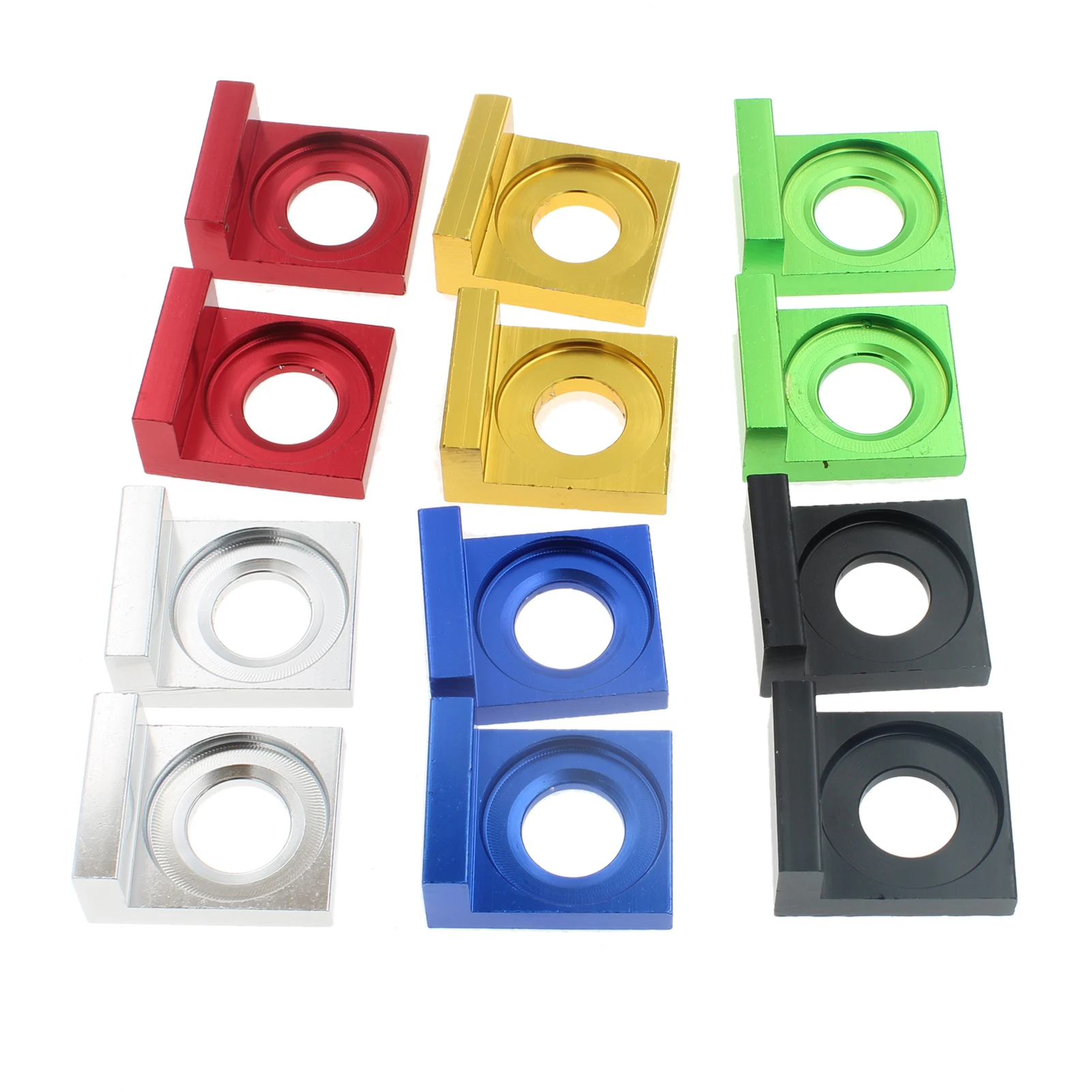 1Pair 12/15mm Aluminum CNC Chain Tensioner Adjuster Block For XR50 CRF70 Dirt Pit Bike Motorcycle