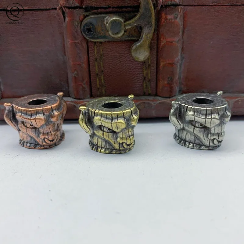 Brass Egyptian Patron Saint OX Knife Pendants EDC Outdoor Products DIY Paracord Beads Copper Umbrella Rope Hangings Keyrings