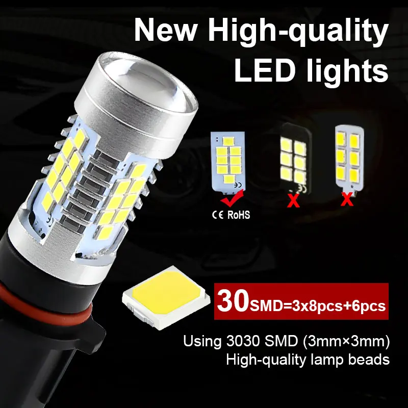 2pcs Canbus No Error P13W LED Fog Daytime Running Light White For Skoda Yeti 5L Mazda CX-5 Audi A4 B8 Q5 Chevy Camaro W212 view 2