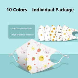 1/10pcs 3D Cartoon Printing Face Mask Children Safety Dust Protection Mask Meltblown Cloth Mask For Boys And Girls 0-3 Years Old