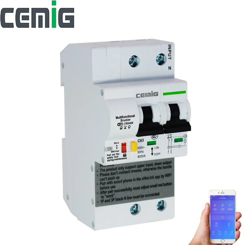 

WiFi Intelligent Circuit Breaker With Energy Metering Function Remote Control 16A-100A