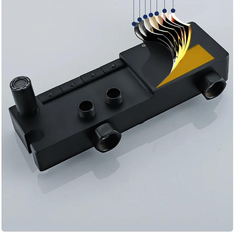 Imagem -04 - Imprensa Punho do Sistema de Chuveiro Digital Qualidade Latão Banheiro Mixer Torneira Chuva Cabeça Chuveiro Branco Ouro Piano Termostática Chuveiro Conjunto