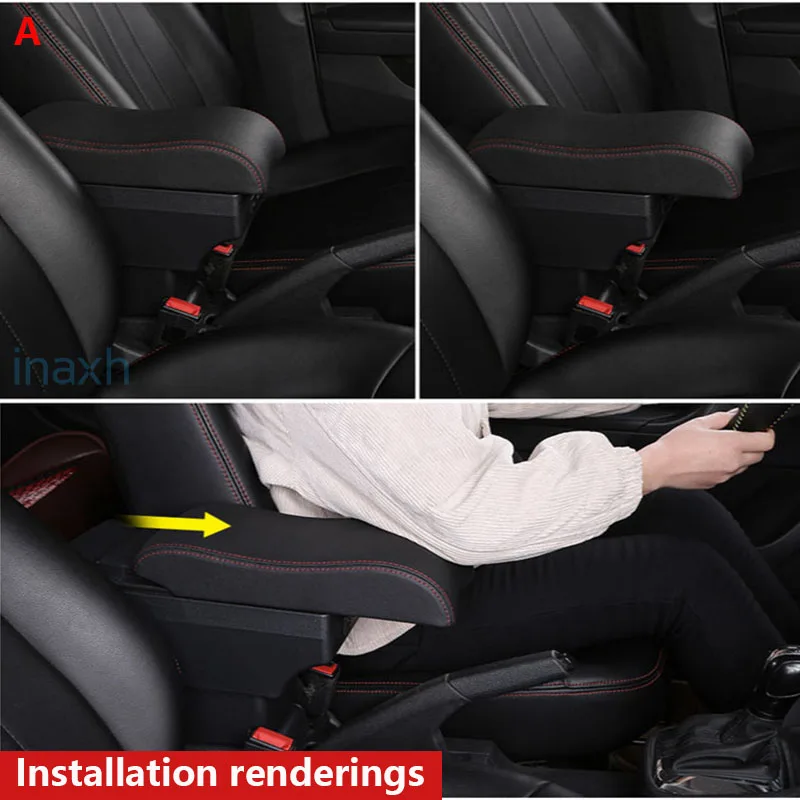 For KIA Rio 2 armrest box For KIA Rio2 2006 2007 2008 2009 2010 2011 Curved car armrest box accessories interior Storage USB box