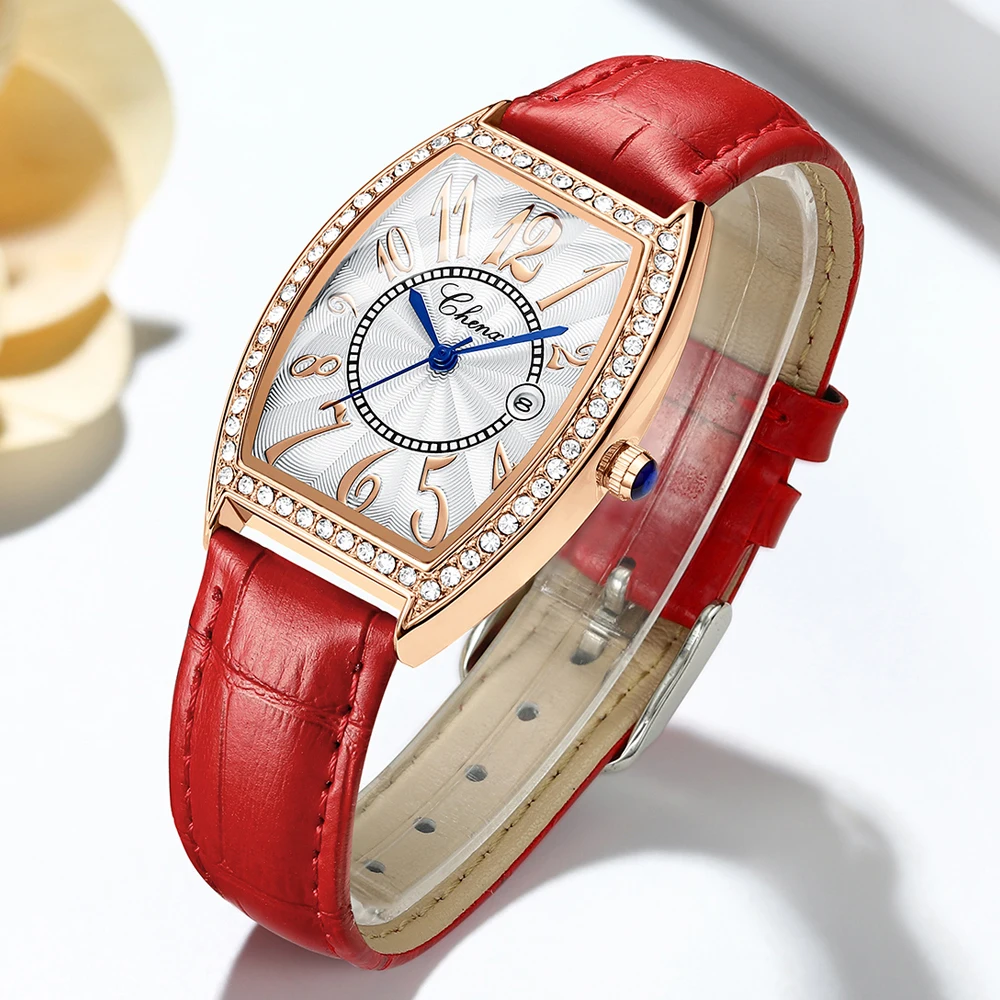 CHENghts-Montre-bracelet à quartz étanche pour femme, montres pour femme, horloges décontractées, bracelet en cuir, robe de luxe, marque supérieure, nouveau