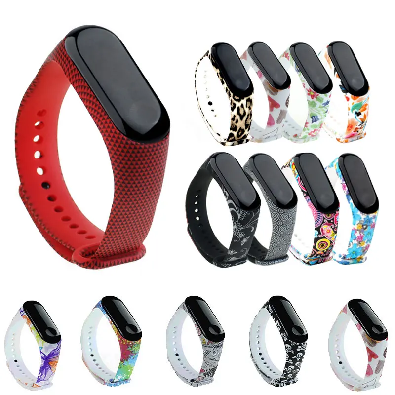 

For mi band 3 sports silicone strap for Xiaomi mi band 4 bracelet Multicolor Color replacement Band Accessories Wristband strap