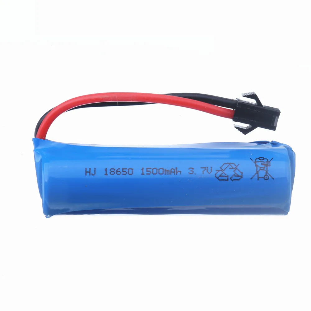 3.7v 1500mah 15C 18650 Li-ion Battery For RC Stunt Car Q85 Q70 Rc Car Toys SM-2P Plug RC Boat Car Water soft Gun Battery Parts