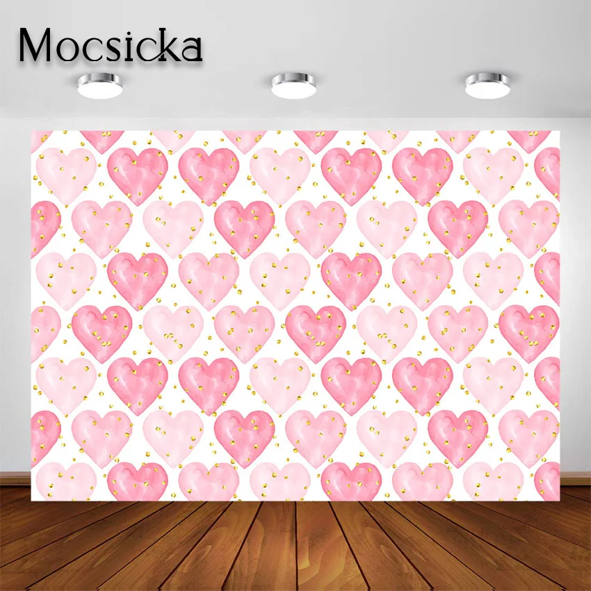 Mocsick красный розовый любовь сердце фотография Фон Романтика День Святого Валентина ребенок портрет фото стенд фон фотостудия