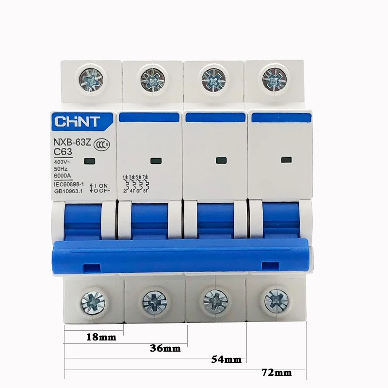 CHINT Mini Circuit Breaker NXB-63-125  DZ47 1p 2p 3p 4p 1A - 125A House MCB with Indication