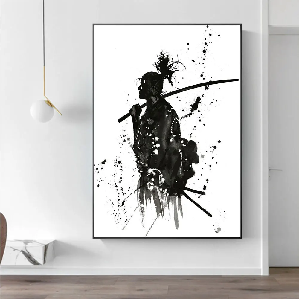 

Japanese Ronin Canvas Painting Modern Abstract Anime Figure Posters and Prints Wall Art Pictures for Living Room Home Decoration