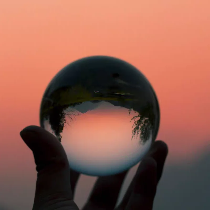 Crystal Ball Large Transparent Crystal Ball Lucky Rainbow Photo Crystal Ball