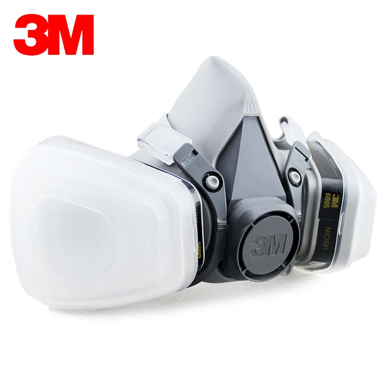 3M 6200+6005 Reusable Half Face Mask Respirator 3M Formaldehyde/Organic Vapor Cartridge 7 Items for 1 Set LT004