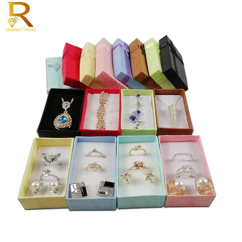 Paper Trinket Box Ring Box Necklace Organizer Earring Storage Box Necklace Box Small Accessories Container 24pcs/Lot