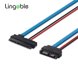 Lingable SATA Adapter Cable Serial ATA 22Pin 7+15 Female to Slimline SATA 13Pin 7+6  Male Connector Conterver Cables 30CM