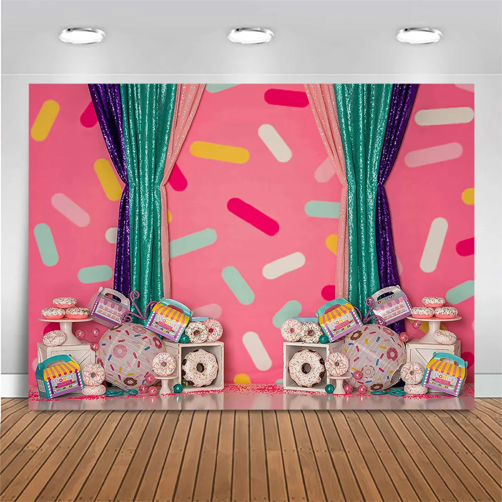 Mocsicka الكعك الاطفال 1st عيد ميلاد خلفيات للتصوير الفوتوغرافي كعكة سحق الطفل صورة تبادل لاطلاق النار الدعائم الوردي كشك الاستوديو الخلفية