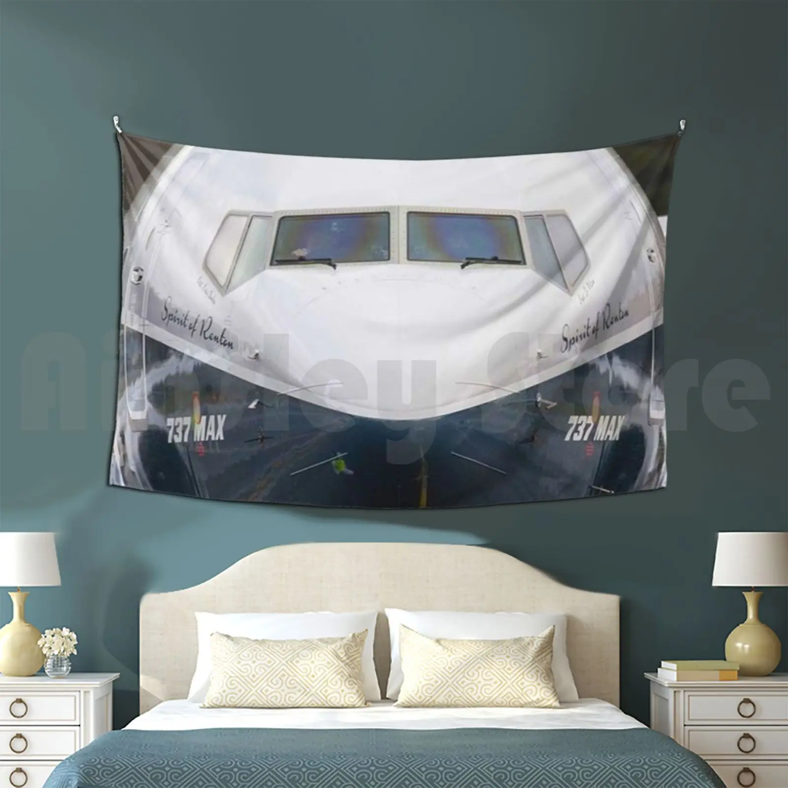 Boeing 737 Max8 Tapestry Living Room Bedroom Aviation Civil Aviation Boeing 737 Max Airbus Commercial Cool Airplane Jet Heavy