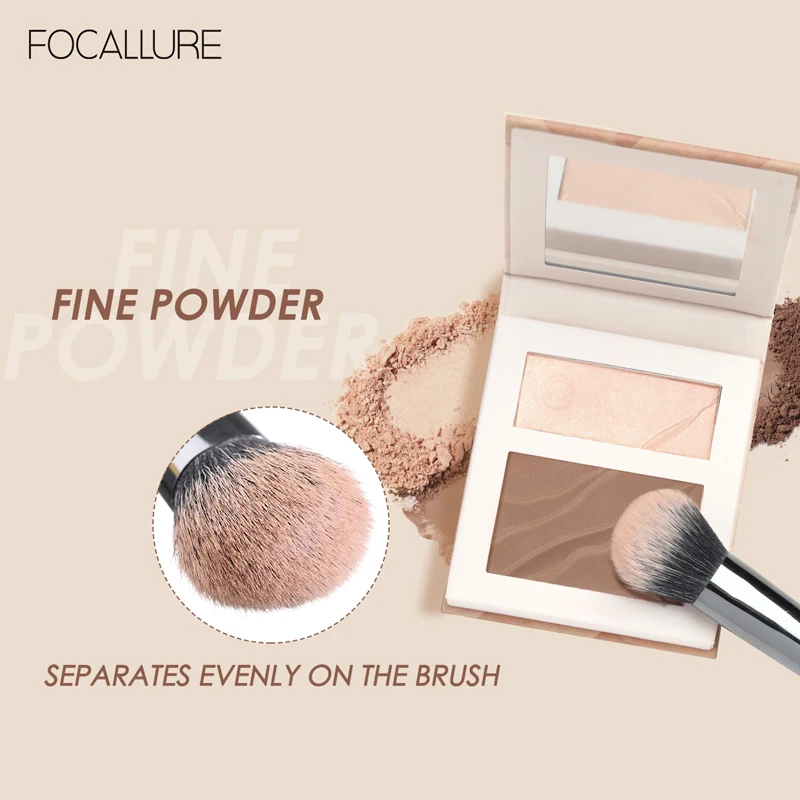 FOCALLURE Wholesale Highlighter Contouring palette For Face Beauty Makeup powder Bronzer shadow Palette