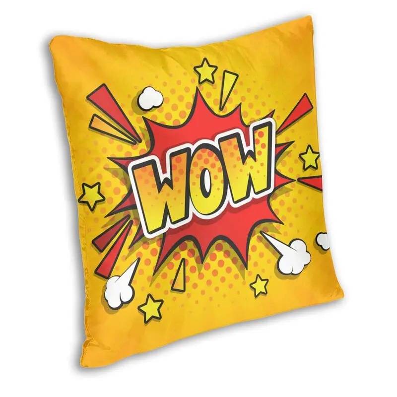 Wow Comic Book Bubble Throw Pillow Case Home Decorative Square Colorful Pop Art Cushion Cover 45x45cm Pillowcover for Sofa