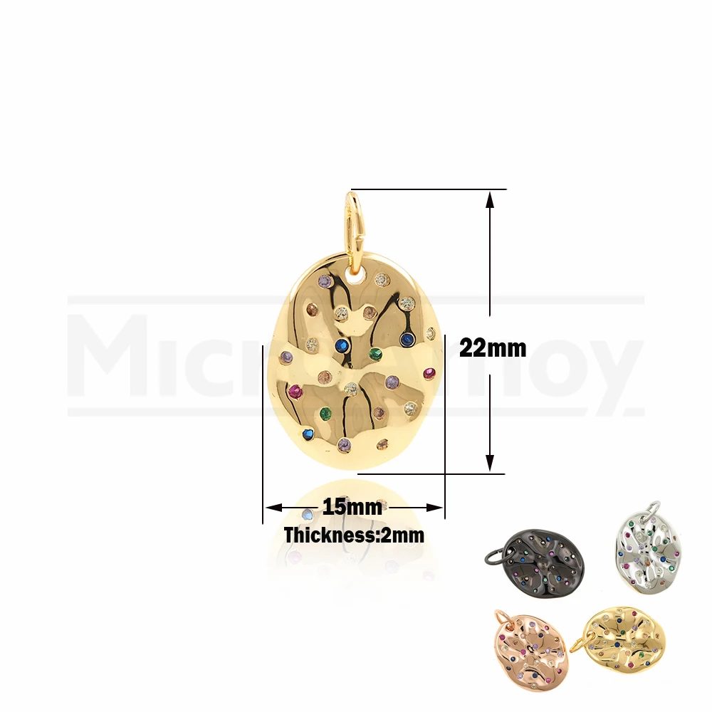 CZ Oval Pendant Cubic Zirconia Geometric Necklace is Suitable for Jewelry Production 22x15x2mm