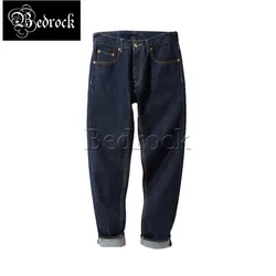 MBBCAR 14oz Heavy Indigo One Washed Raw Denim Jeans for Men Vintage Selvedge Denim Amekaji Slim Pencil Pants 762A