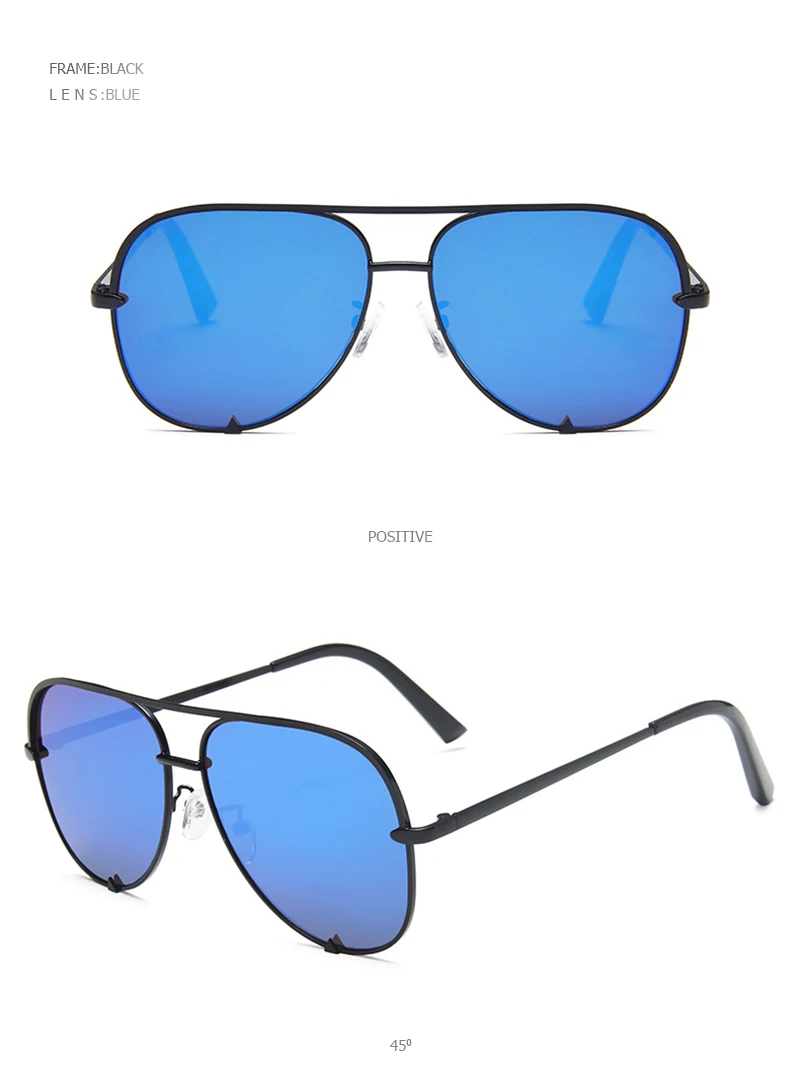 Klassische Metall Luftfahrt Sonnenbrille Frauen Mode Legierung Pilot Sonnenbrille Männer Farbverlauf Schwarz Driving Shades Damen UV400 – Detail 10