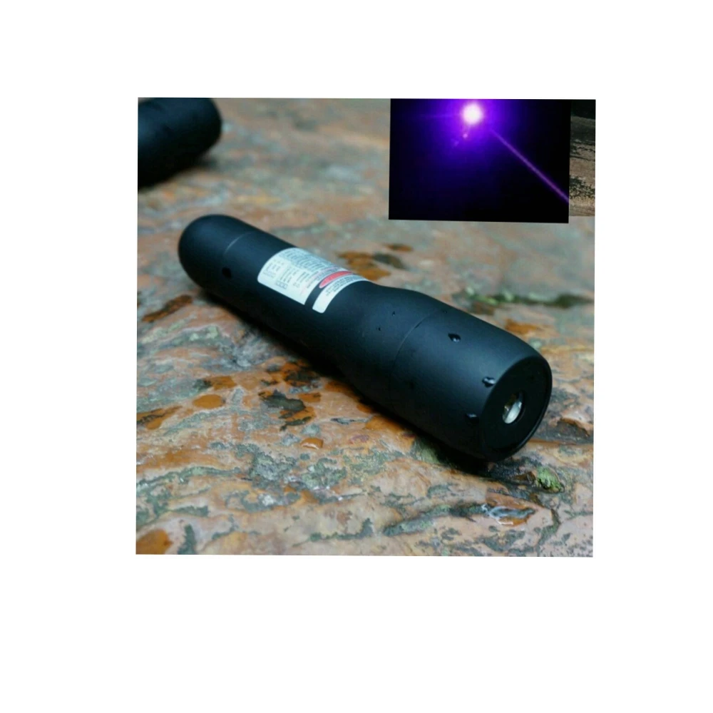 

Waterproof Focusable 405nm 1mw Violet Purple Blue Laser Pointer Flashlight LED Torch 405T-200