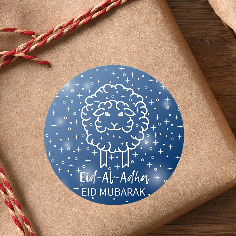 24/48pcs Eid Al Adha Stickers Labels Party DIY Eid Decorations Happy Eid Al-Adha Treat Packing Gift Seal Stickers Party Supplies