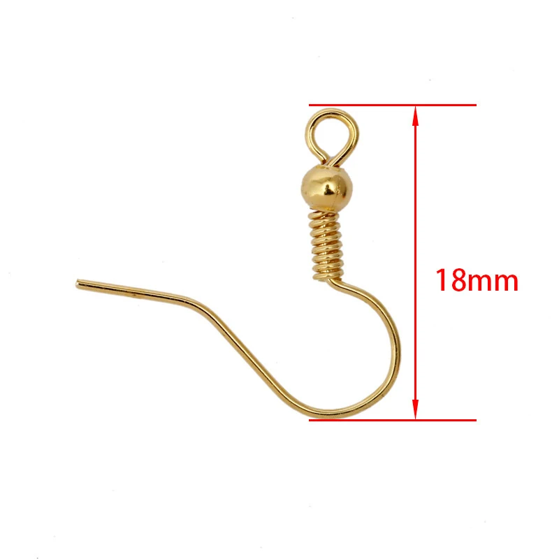 200pcs Women Fashion Ear Hook Wire Clasp With Bead Charms Dangle Earrings Tassels Hooks Wires Ear Jewelry Making Finding DIY