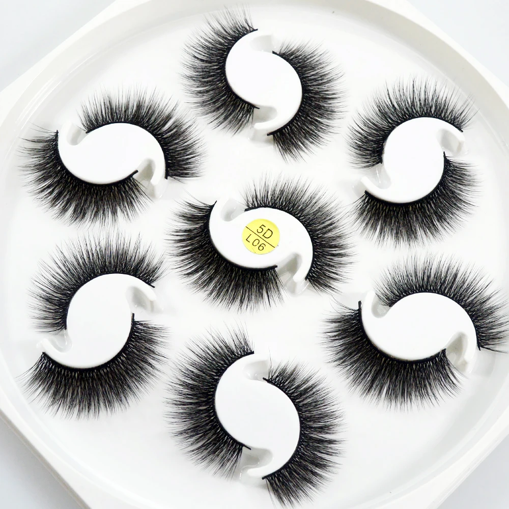 QSTY 7pairs 15-25mm 3D Mink Lashes Natural Long False Eyelashes Dramatic Volume Fake eye Lash Makeup for eyelashe extension