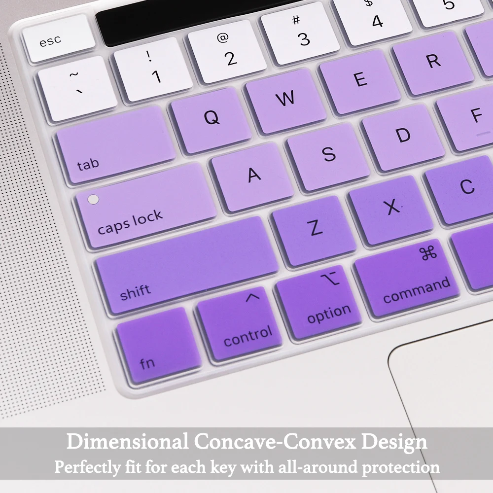 EU Spanish Version Keyboard Cover Skin Protector for MacBook Pro 13 inch 2020 M1 A2338 A2289 A2251 Touch Bar Gradient Color