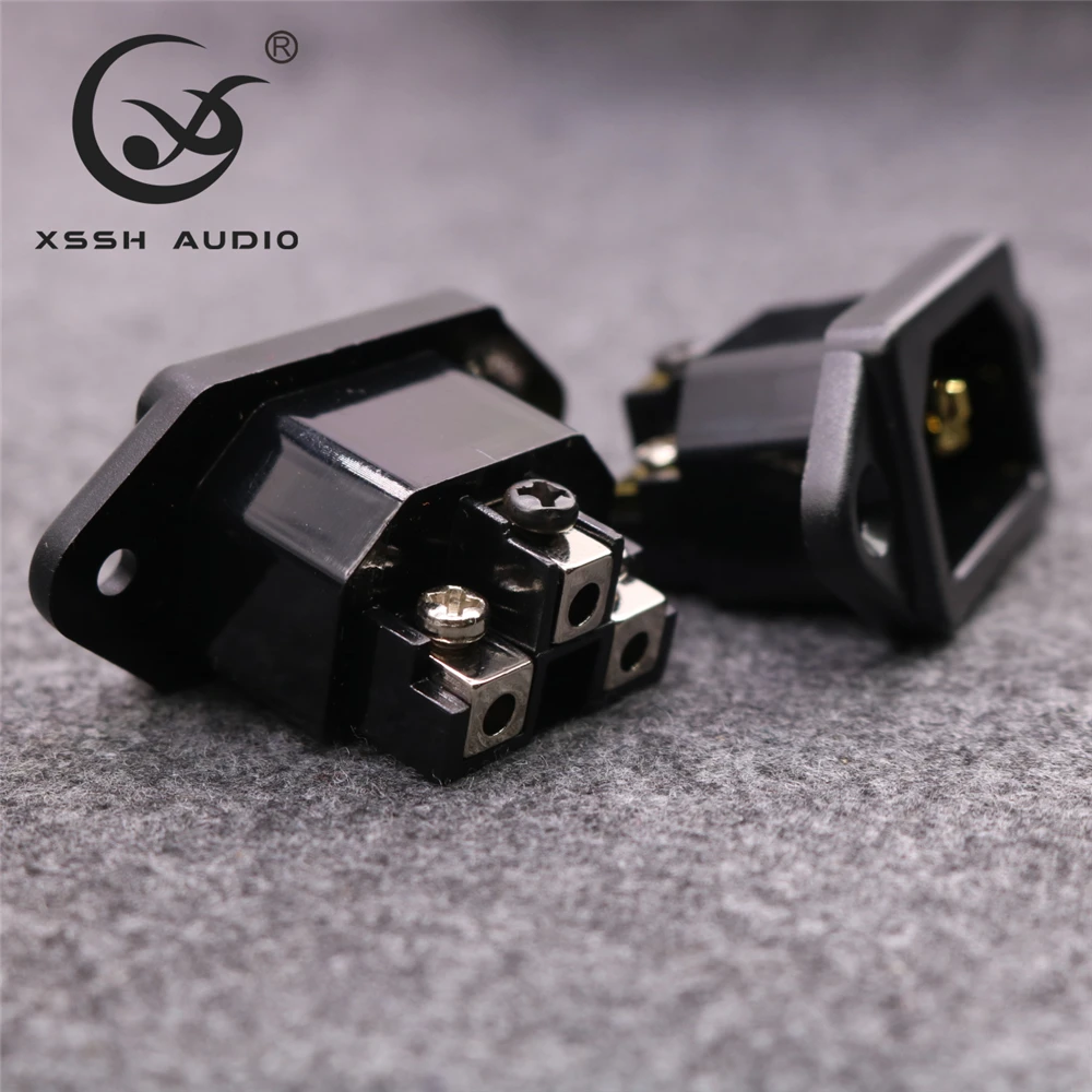 4 قطعة مخرج طاقة لتقوم بها بنفسك HIFI T2 النحاس تصفيح الروديوم تصفيح الذهب موصل الولايات المتحدة التوصيل 3 دبابيس التيار المتناوب 250 فولت 10A IEC مدخل المقبس الكهربائي