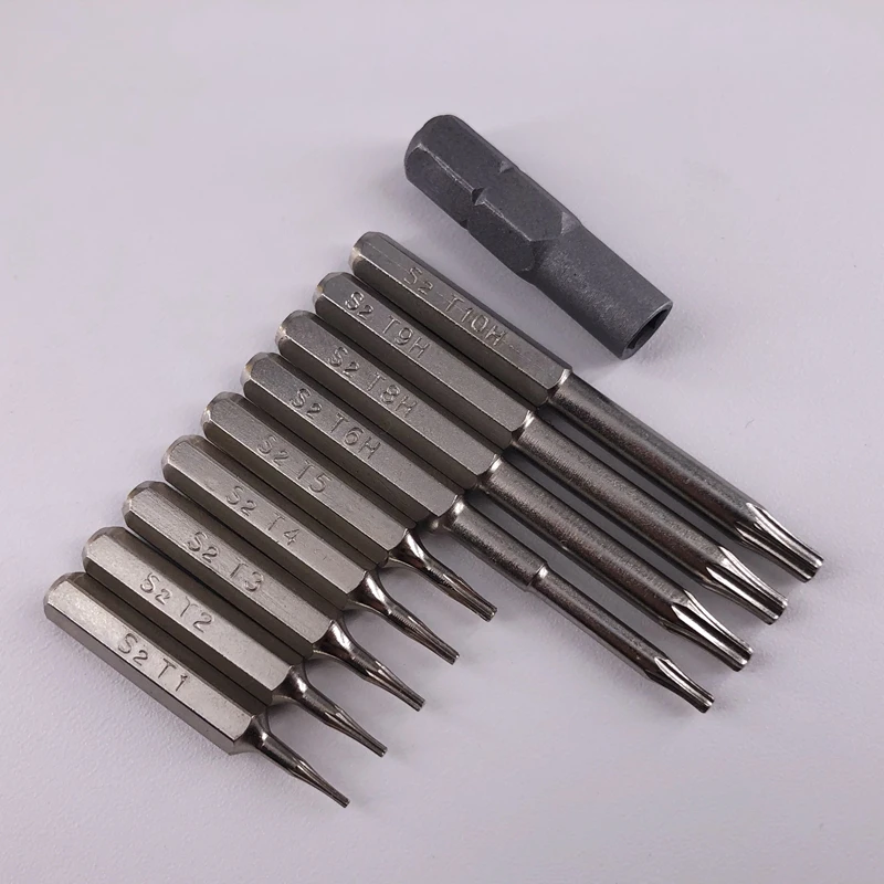 Wkrętak 3/25" (4mm) Bity Torx T1 T2 T3 T4 T5 T6H T8H T9H T10H i adapter magnetyczny