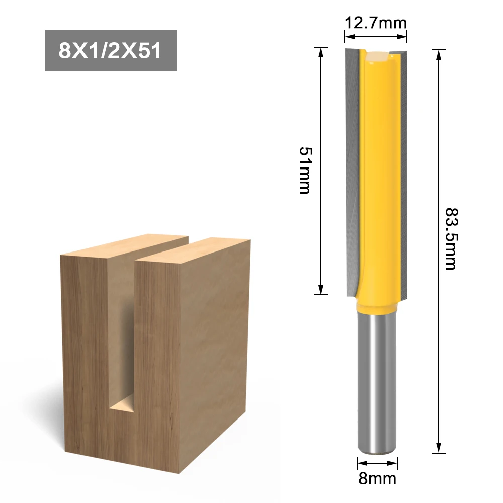 Imagem -02 - Straight And Dado Router Bit Dia 1pc Wood Cutting Tool para Woodworking mm Shank in x In1 in x in Length