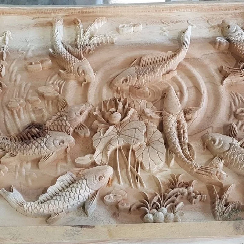La macchina per il taglio di statue di legno a 4 assi con controller DSP più popolare e facile da usare. Macchina per incidere di pannelli e colonne in legno da 8 * 4 piedi