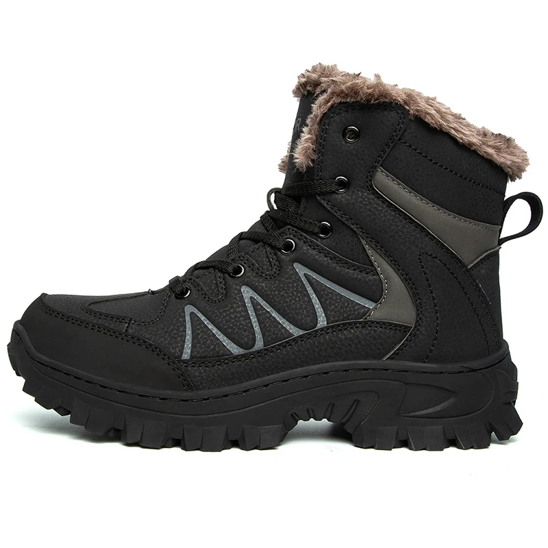 

BETOOSEN Men's Waterproof Snow Hiking Boots Outdoor Mountaineering Trekking Warm Fur Lined Backpacking Boots
