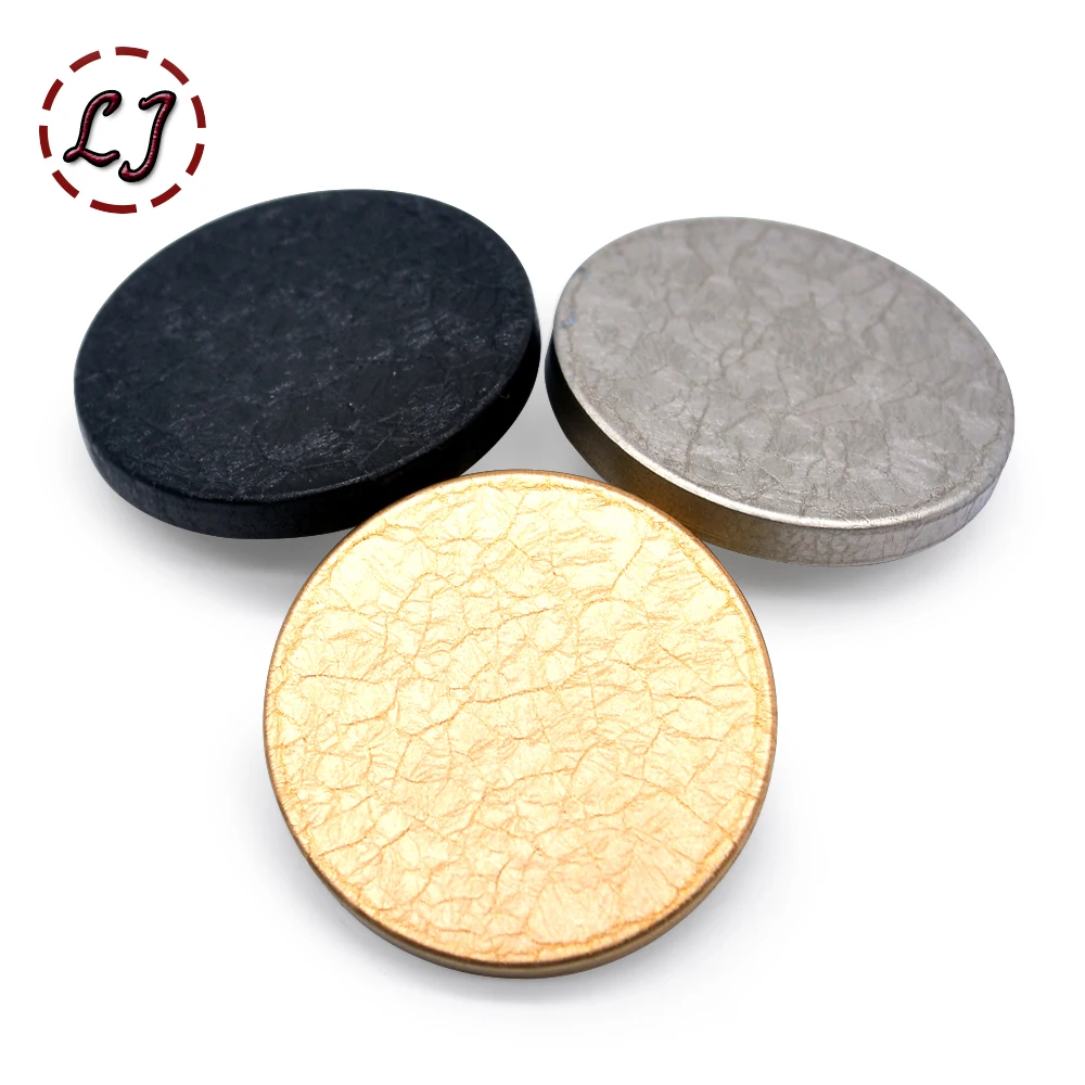 New fashion classic big sewing button decorative glacial fissure plane gold black buttons for clothing overcoat accessories DIY