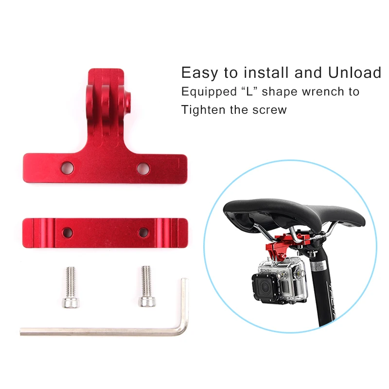 New Aluminum Bike Bicycle Saddle Camera Bike Seat Mount For All GoPro Hero 10 9 8 7 6 5 4 3 Camera SJ4000