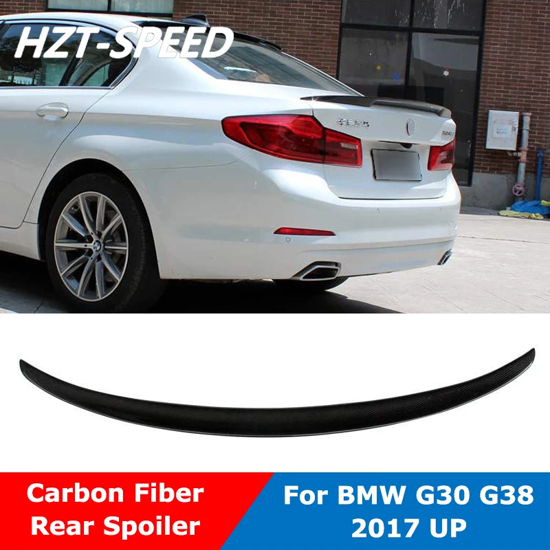 Alerón trasero de ala de maletero de Material de fibra de carbono Real estilo P para modificación BMW 5 Series G30 2017 en adelante